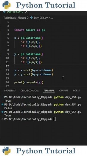 How to Compare Two Polars DataFrames | Python Tutorial