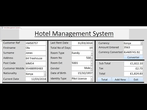 How to Create Hotel Management System in Microsoft Access 2016 Using VBA - Full Tutorial