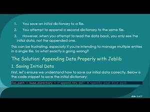 How to Append Data Using Joblib