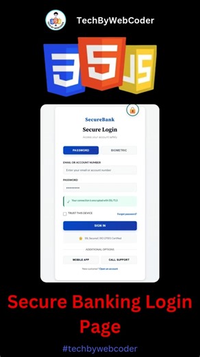 Day 10: How To Build a Secure Banking Login Page Using HTML, CSS & JS (For Beginners)