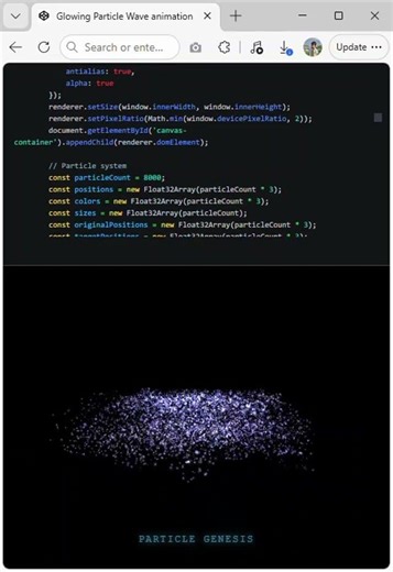 Glowing Particle Wave animation | Neon three js #shorts #trending