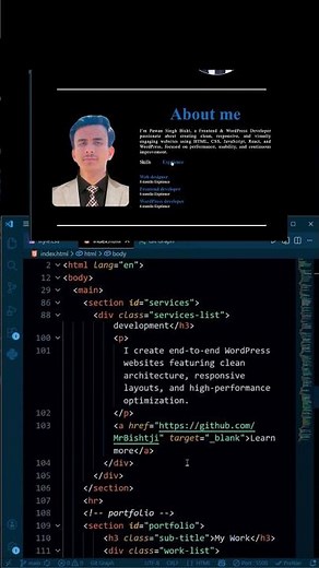 Building a Porfolio website using html CSS and JS | JavaScript Projects
