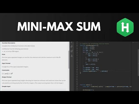 HackerRank Mini-Max Sum - Solution Walkthrough (JavaScript)