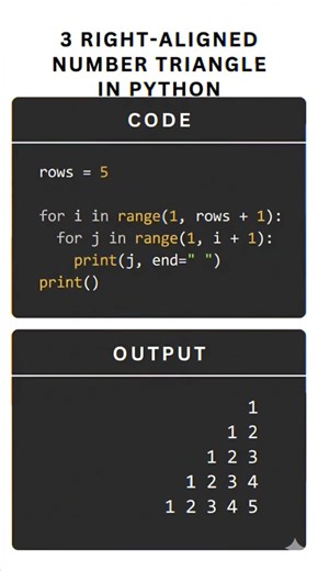 Right-Angled Triangle in Python? Pattern #python #pandas #codingquiz #programming