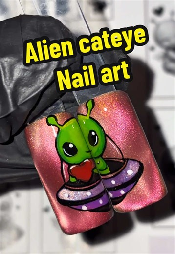 Faster Alien Nail Art Techniques for Valentine's Day