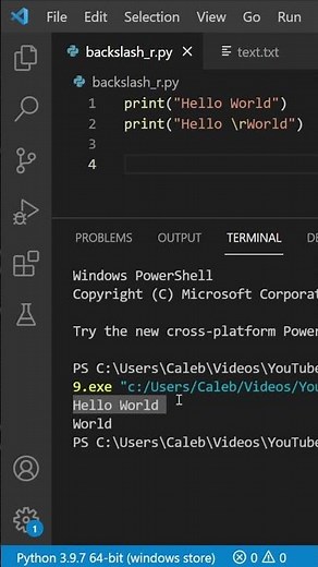 What is \\r? #shorts #programming #python