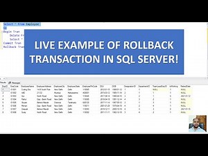 Live Example of Rollback Transaction in SQL Server