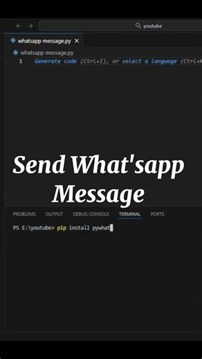⚡ Python WhatsApp Automation Hack | Send Message in 1 Second 😎 #shorts