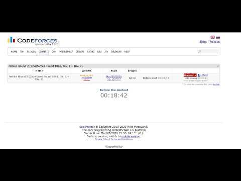 Nebius Round 2 (Codeforces Round 1088, Div. 1 + Div. 2) || #codeforces #live