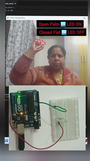 Gesture Controlled LED With Python, Arduino #arduino #python #gesturecontrol #handgesturecontrol