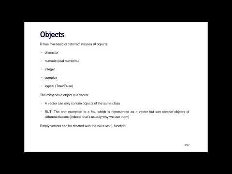 R Programming - R Data Types: Objects and Attributes by Johns Hopkins University