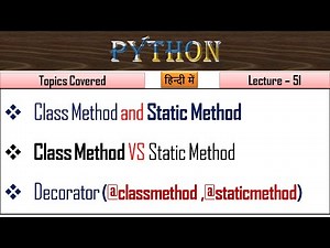 Static Method in Python Example| Lecture 51 | Static method and class method