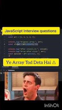 slice() vs splice() ❌ Ye Same Nahi Hain#javascript #coding #shortvideo