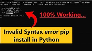 Invalid syntax error pip install in python || Python pip install invalid syntax error || Solution