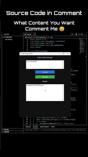 Secure your secrets using AES Encryption! 🔐 Python GUI App that encrypts/decrypts with one click 🚀