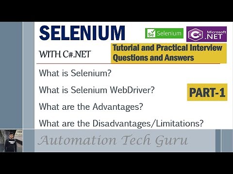 PART 1 | Selenium with C#.NET |Tutorial and Practical Interview Questions and Answers |Live Example