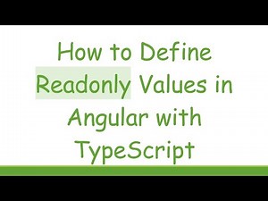 How to Define Readonly Values in Angular with TypeScript