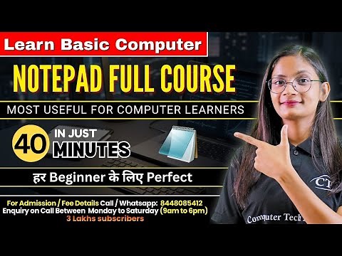 Full Course Notepad in One Shot | Notepad Tutorial for beginners | Computer Tech Academy