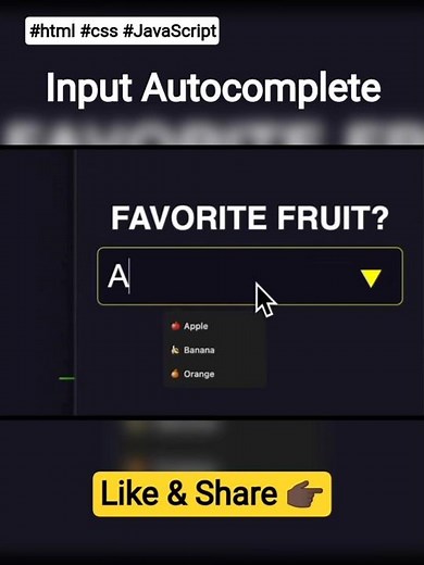 🎟 Input Auto Complete #css #javascript #js #html #webdevelopment #animation #coding #auto #tips #ai