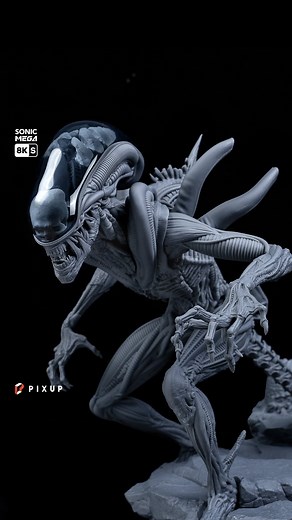 Phrozen 3D Printer on Instagram: "Bring Your Own Alien Character to Life in Stunning 3D! 👽 We’ve taken 3D printing to the next level with this extraordinary alien model, created on the Sonic Mega 8K S and Aqua-Clear Plus resin! 🛠️ The result? A jaw-dropping transparent shell that reveals an intricate skeletal structure beneath. It’s sci-fi art in its finest form, ready to captivate your imagination! 🌌✨ 🎨 Design by @eric.chen_0314 . Download now on @pixup3d and start creating! #3DPrinting #Ph