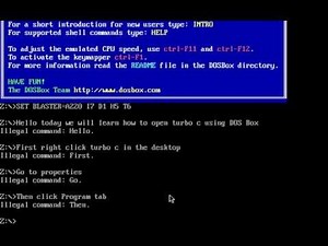 Opening turbo c using DOSBox