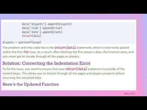 How to Scrape Multiple Web Pages for Football Player Data using Python