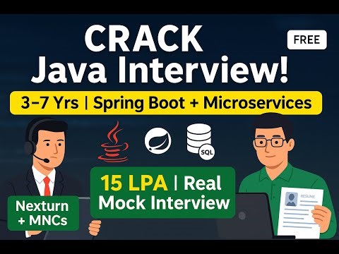 🔔 Java Spring Boot Developer Mock Interview | 3–7 Years | Microservices | SQL | System Design