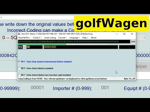 VW Golf 7 BCM central electronic control module long coding