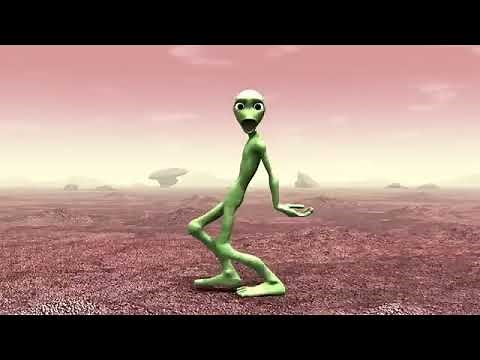 Green alien dancing a spanish song.