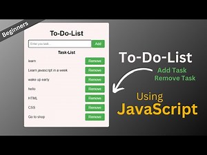 Make a Simple To Do List using HTML, CSS, JavaScript | Beginners Project on JavaScript | Web Design