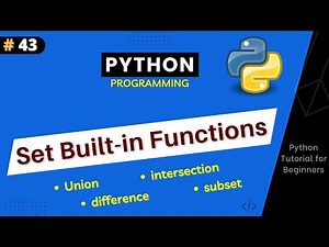 Set Functions in Python | Python Tutorial For Beginners Part #43