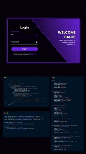 Login and Register Form in HTML, CSS & JavaScript | Modern UI Design Projects 2026