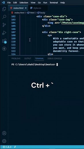 how to open terminal in vs code shortcuts | visual studio code