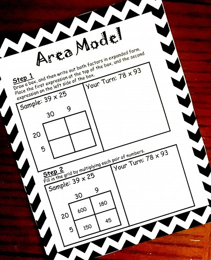 How to Teach Multiplication Using Area Model (Free Printable)
