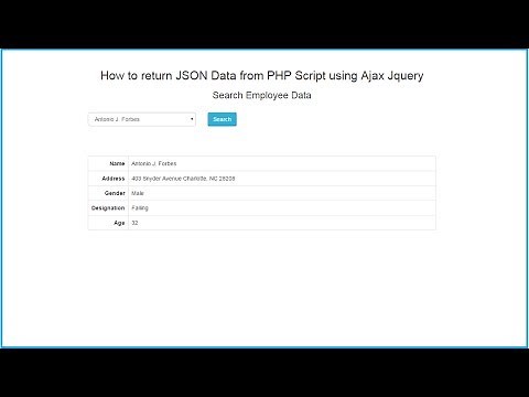 How to return JSON Data from PHP Script using Ajax Jquery