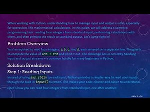 Mastering stdin, stdout, and Power Functions in Python