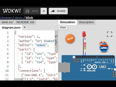 How to blink an LED on Wokwi Arduino Simulator😃💡
