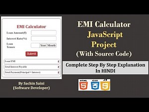 JavaScript project for beginners Loan EMI calculator (in Hindi) with free source code