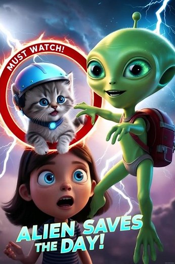 A Cute Alien Saves a Kitten… Then a Human! 🛸❤️ Don’t Miss THIS!