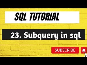 23. Subquery In SQL | SQL Subquery Tutorial With Examples