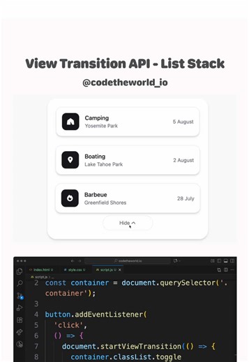 Explore the View Transition API in JavaScript