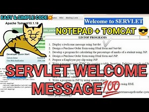 Display a Welcome Message Using Servlet | Java Servlet | Advanced Java Programming | Servlet | Lab