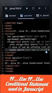 IF...Else IF...Else Conditional Statement used in Javascript #conditionaloperator #javascript