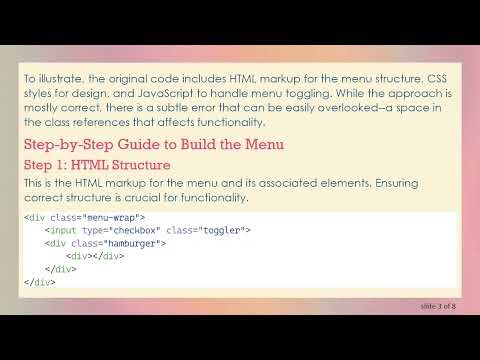 Creating a Full-Screen Overlay Menu with HTML, CSS, and JavaScript
