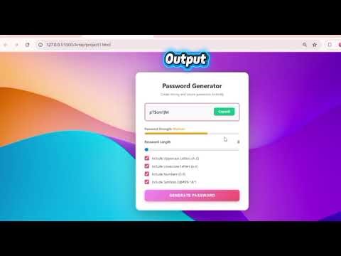 Create a Secure Password Generator from Scratch | Vanilla JavaScript Project