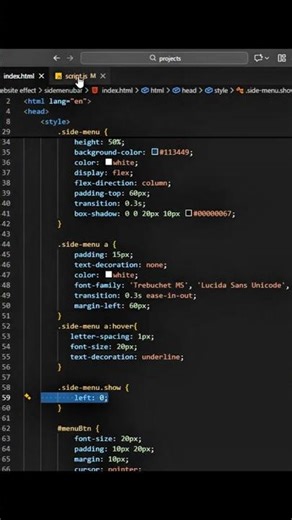 Create a Modern Side Menu Bar (Step-by-Step) | Day 37/100 Mini project
