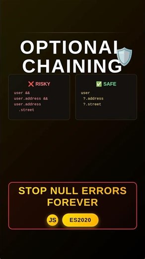 Optional Chaining in JavaScript 🛡️ Stop Null Errors #shorts #code #javascript