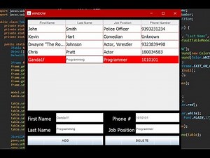 JAVA - How to Create a Table with JTable in Eclipse