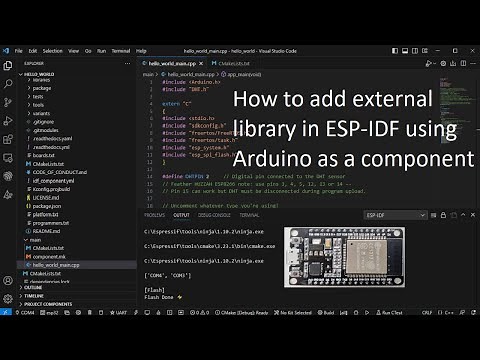 How to add external library in ESP IDF using Arduino as a component with VS Code