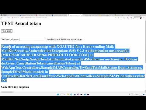 Office 365 - MailKit - OAuth2 + SMTP/IMAP Authentication